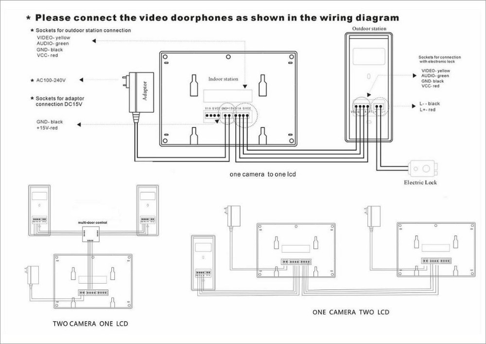 Video door phone схема подключения